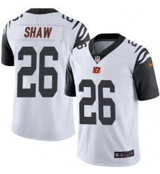 Men's Nike Cincinnati Bengals #26 Josh Shaw Limited White Rush Vapor Untouchable NFL Jersey