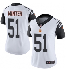 Women's Nike Cincinnati Bengals #51 Kevin Minter Limited White Rush Vapor Untouchable NFL Jersey