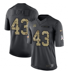 Men's Nike Cincinnati Bengals #43 George Iloka Limited Black 2016 Salute to Service NFL Jersey