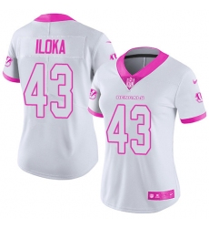Women's Nike Cincinnati Bengals #43 George Iloka Limited White/Pink Rush Fashion NFL Jersey