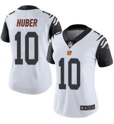 Women's Nike Cincinnati Bengals #10 Kevin Huber Limited White Rush Vapor Untouchable NFL Jersey