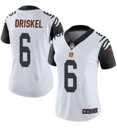 Women's Nike Cincinnati Bengals #6 Jeff Driskel Limited White Rush Vapor Untouchable NFL Jersey