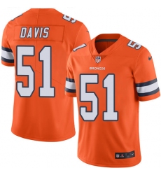 Men's Nike Denver Broncos #51 Todd Davis Elite Orange Rush Vapor Untouchable NFL Jersey