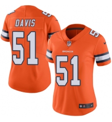 Women's Nike Denver Broncos #51 Todd Davis Elite Orange Rush Vapor Untouchable NFL Jersey