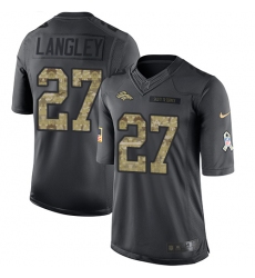 Men's Nike Denver Broncos #27 Brendan Langley Limited Black 2016 Salute to Service NFL Jersey