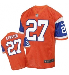Men's Nike Denver Broncos #27 Steve Atwater Elite Orange Throwback NFL Jersey