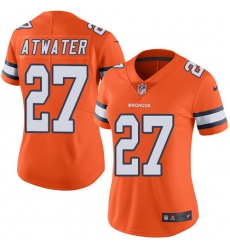 Women's Nike Denver Broncos #27 Steve Atwater Limited Orange Rush Vapor Untouchable NFL Jersey