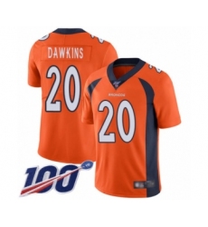 Men's Denver Broncos #20 Brian Dawkins Orange Team Color Vapor Untouchable Limited Player 100th Season Football Jersey