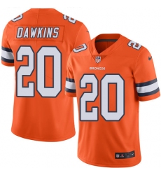 Men's Nike Denver Broncos #20 Brian Dawkins Limited Orange Rush Vapor Untouchable NFL Jersey