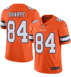 Men's Nike Denver Broncos #84 Shannon Sharpe Limited Orange Rush Vapor Untouchable NFL Jersey