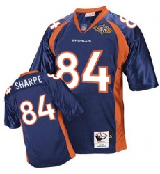 Mitchell And Ness Denver Broncos #84 Shannon Sharpe Navy Blue Super Bowl Authentic Throwback NFL Jersey
