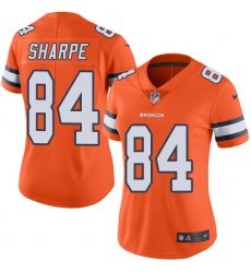 Women's Nike Denver Broncos #84 Shannon Sharpe Limited Orange Rush Vapor Untouchable NFL Jersey