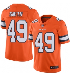 Men's Nike Denver Broncos #49 Dennis Smith Limited Orange Rush Vapor Untouchable NFL Jersey