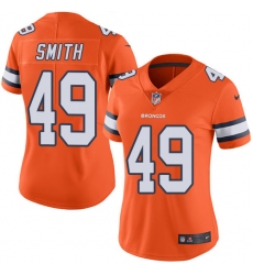 Women's Nike Denver Broncos #49 Dennis Smith Elite Orange Rush Vapor Untouchable NFL Jersey