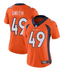 Women's Nike Denver Broncos #49 Dennis Smith Elite Orange Team Color NFL Jersey