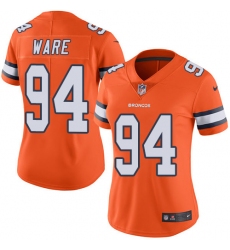 Women's Nike Denver Broncos #94 DeMarcus Ware Limited Orange Rush Vapor Untouchable NFL Jersey