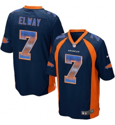 Men's Nike Denver Broncos #7 John Elway Limited Navy Blue Strobe NFL Jersey