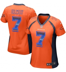Women's Nike Denver Broncos #7 John Elway Limited Orange Strobe NFL Jersey