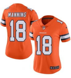 Women's Nike Denver Broncos #18 Peyton Manning Limited Orange Rush Vapor Untouchable NFL Jersey