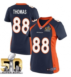 Women's Nike Denver Broncos #88 Demaryius Thomas Limited Navy Blue Alternate Super Bowl 50 Bound NFL Jersey
