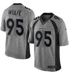 Men's Nike Denver Broncos #95 Derek Wolfe Limited Gray Gridiron NFL Jersey
