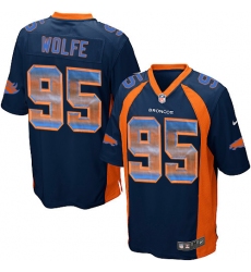 Men's Nike Denver Broncos #95 Derek Wolfe Limited Navy Blue Strobe NFL Jersey