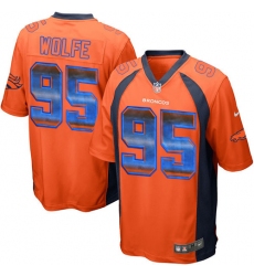 Youth Nike Denver Broncos #95 Derek Wolfe Limited Orange Strobe NFL Jersey