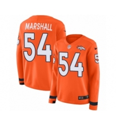 Women's Nike Denver Broncos #54 Brandon Marshall Limited Orange Therma Long Sleeve NFL Jersey