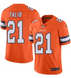 Men's Nike Denver Broncos #21 Aqib Talib Limited Orange Rush Vapor Untouchable NFL Jersey