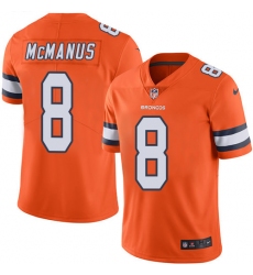 Men's Nike Denver Broncos #8 Brandon McManus Limited Orange Rush Vapor Untouchable NFL Jersey