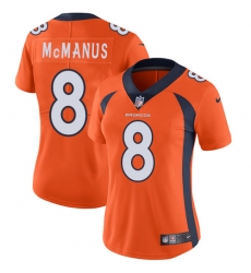Women's Nike Denver Broncos #8 Brandon McManus Orange Team Color Vapor Untouchable Limited Player NFL Jersey