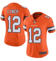 Women's Nike Denver Broncos #12 Paxton Lynch Limited Orange Rush Vapor Untouchable NFL Jersey