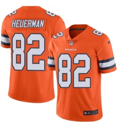 Men's Nike Denver Broncos #82 Jeff Heuerman Limited Orange Rush Vapor Untouchable NFL Jersey