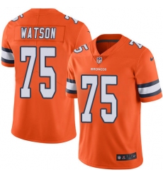 Men's Nike Denver Broncos #75 Menelik Watson Limited Orange Rush Vapor Untouchable NFL Jersey