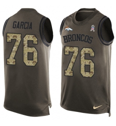 Men's Nike Denver Broncos #76 Max Garcia Limited Green Salute to Service Tank Top NFL Jersey