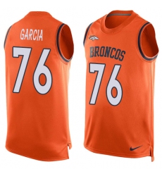 Men's Nike Denver Broncos #76 Max Garcia Limited Orange Player Name & Number Tank Top NFL Jersey