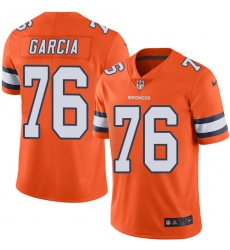 Men's Nike Denver Broncos #76 Max Garcia Limited Orange Rush Vapor Untouchable NFL Jersey