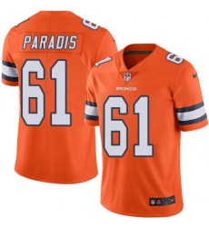 Men's Nike Denver Broncos #61 Matt Paradis Limited Orange Rush Vapor Untouchable NFL Jersey