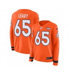 Women's Nike Denver Broncos #65 Ronald Leary Limited Orange Therma Long Sleeve NFL Jersey