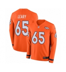 Youth Nike Denver Broncos #65 Ronald Leary Limited Orange Therma Long Sleeve NFL Jersey