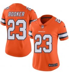 Women's Nike Denver Broncos #23 Devontae Booker Limited Orange Rush Vapor Untouchable NFL Jersey