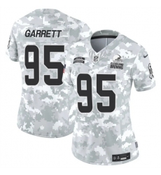 Women's Cleveland Browns #95 Myles Garrett 2024 F.U.S.E Arctic Camo Salute To Service Limited Stitched Jersey(Run Small)