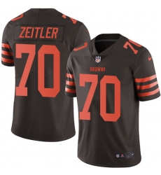 Men's Nike Cleveland Browns #70 Kevin Zeitler Limited Brown Rush Vapor Untouchable NFL Jersey