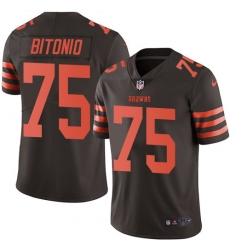 Youth Nike Cleveland Browns #75 Joel Bitonio Limited Brown Rush Vapor Untouchable NFL Jersey