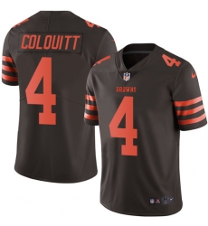 Youth Nike Cleveland Browns #4 Britton Colquitt Limited Brown Rush Vapor Untouchable NFL Jersey