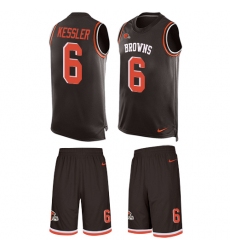 Men's Nike Cleveland Browns #6 Cody Kessler Limited Brown Tank Top Suit NFL Jersey
