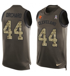 Men's Nike Cleveland Browns #44 Nate Orchard Limited Green Salute to Service Tank Top NFL Jersey