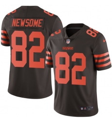 Men's Nike Cleveland Browns #82 Ozzie Newsome Limited Brown Rush Vapor Untouchable NFL Jersey