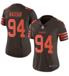 Women's Nike Cleveland Browns #94 Carl Nassib Limited Brown Rush Vapor Untouchable NFL Jersey