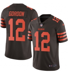 Men's Nike Cleveland Browns #12 Josh Gordon Limited Brown Rush Vapor Untouchable NFL Jersey